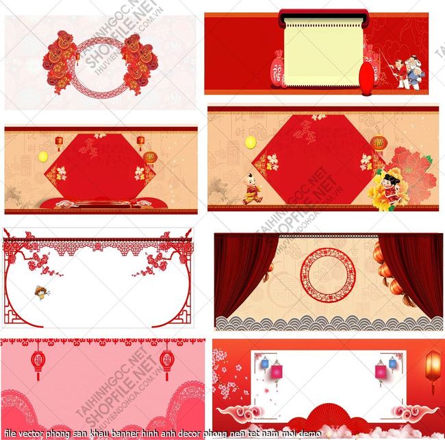 file vector phong san khau banner hinh anh decor phong nen tet nam moi
